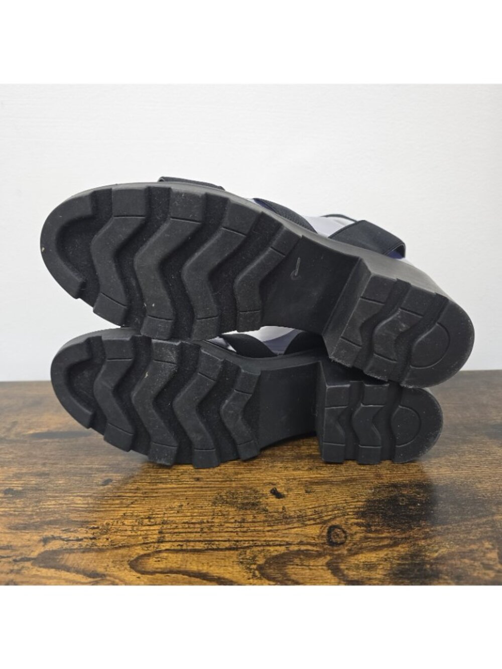 Steve Madden Haidar Sandals Womens 8 Lugsole Heeled Strappy Stretch Fabric Black - Picture 6 of 8
